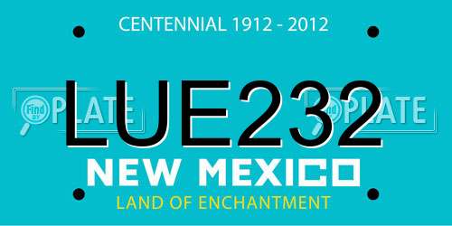 LUE232 New Mexico License Plate