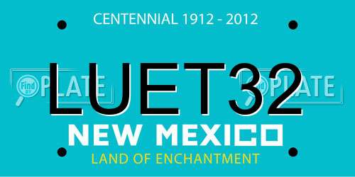 LUET32 New Mexico License Plate