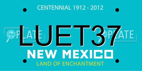 LUET37 New Mexico License Plate