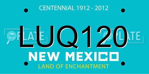 LUQ120 New Mexico License Plate