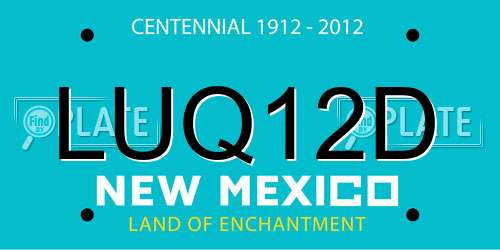 LUQ12D New Mexico License Plate