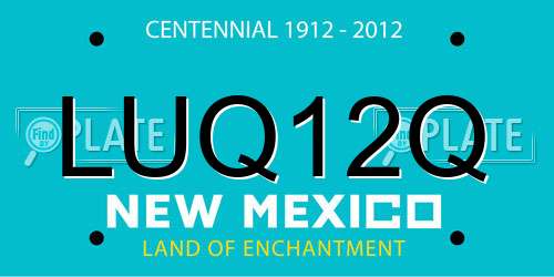 LUQ12Q New Mexico License Plate