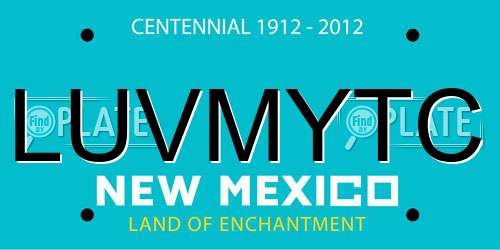 LUVMYTC New Mexico License Plate