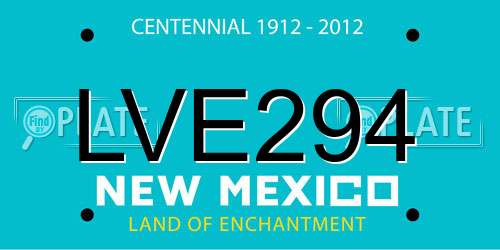 LVE294 New Mexico License Plate