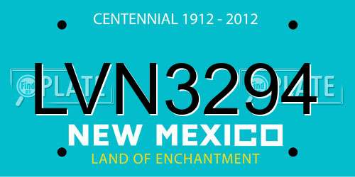 LVN3294 New Mexico License Plate