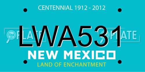 LWA531 New Mexico License Plate