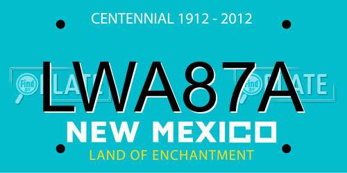 LWA87A New Mexico License Plate