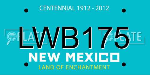LWB175 New Mexico License Plate