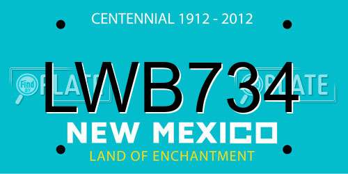 LWB734 New Mexico License Plate