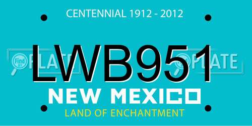 LWB951 New Mexico License Plate