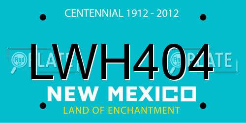 LWH404 New Mexico License Plate