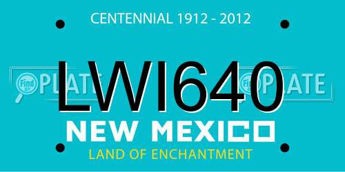 LWI640 New Mexico License Plate
