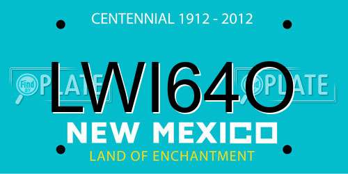 LWI64O New Mexico License Plate