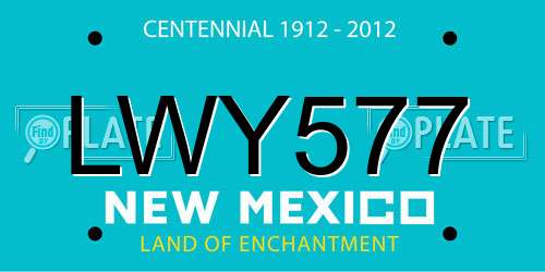 LWY577 New Mexico License Plate