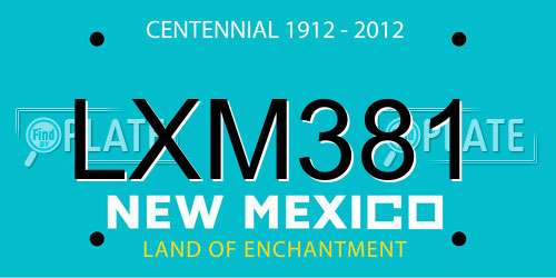 LXM381 New Mexico License Plate