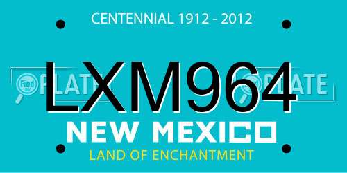 LXM964 New Mexico License Plate