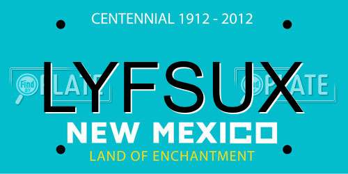 LYFSUX New Mexico License Plate