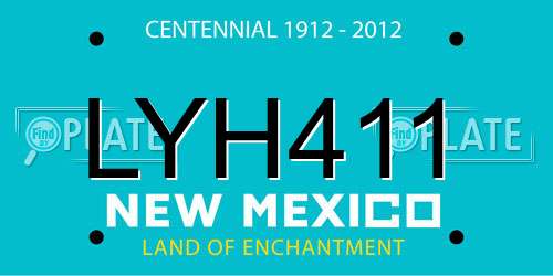 LYH411 New Mexico License Plate