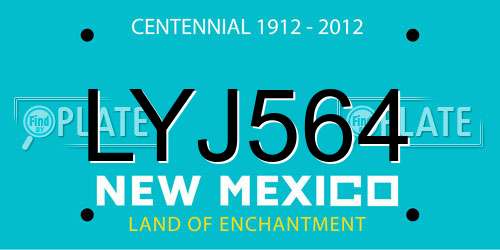 LYJ564 New Mexico License Plate