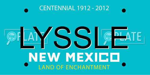 LYSSLE New Mexico License Plate