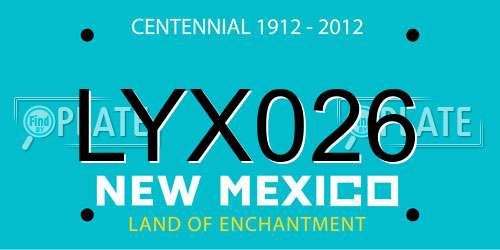 LYX026 New Mexico License Plate