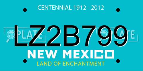 LZ2B799 New Mexico License Plate