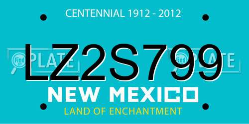 LZ2S799 New Mexico License Plate