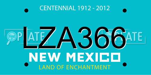 LZA366 New Mexico License Plate