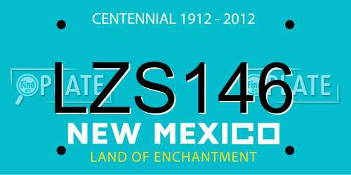 LZS146 New Mexico License Plate