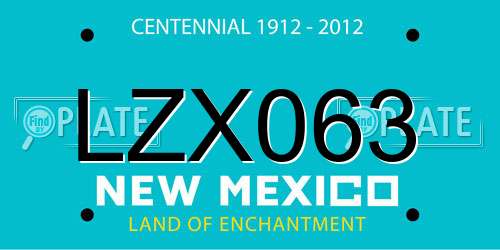 LZX063 New Mexico License Plate