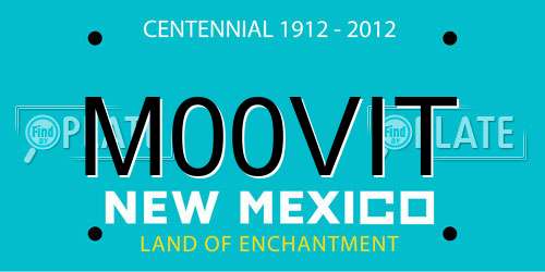 M00VIT New Mexico License Plate