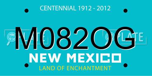 M082OG New Mexico License Plate