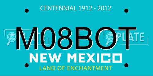 M08BOT New Mexico License Plate