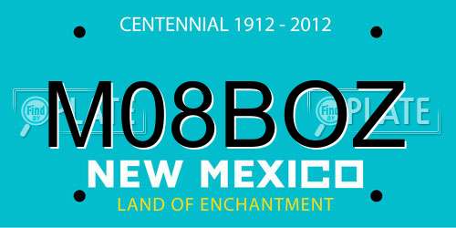 M08BOZ New Mexico License Plate
