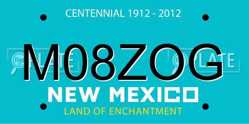 M08ZOG New Mexico License Plate
