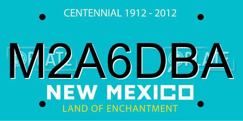 M2A6DBA New Mexico License Plate