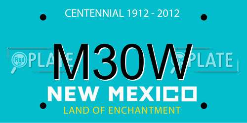 M30W New Mexico License Plate