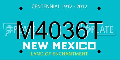 M4036T New Mexico License Plate