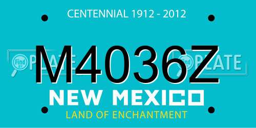 M4036Z New Mexico License Plate