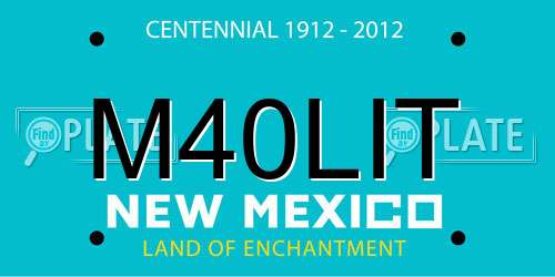 M40LIT New Mexico License Plate