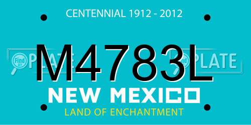 M4783L New Mexico License Plate