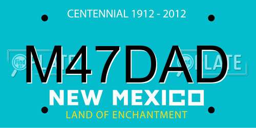 M47DAD New Mexico License Plate