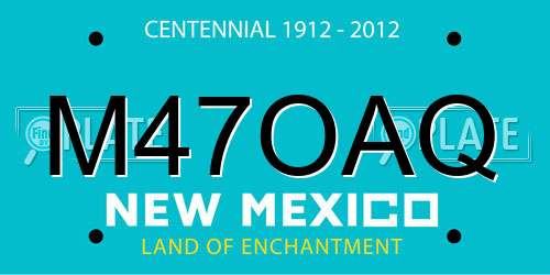 M47OAQ New Mexico License Plate