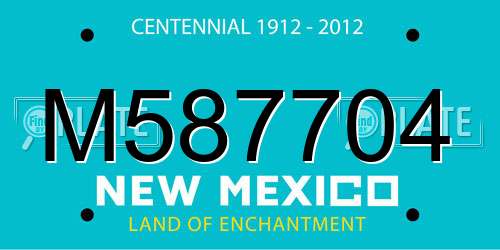 M587704 New Mexico License Plate