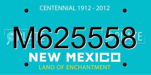 M625558 New Mexico License Plate