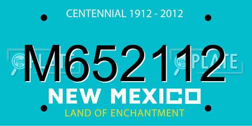 M652112 New Mexico License Plate