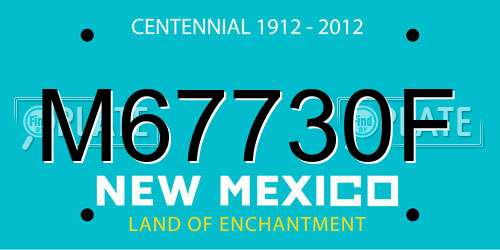 M67730F New Mexico License Plate