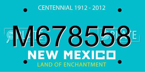 M678558 New Mexico License Plate