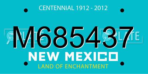 M685437 New Mexico License Plate