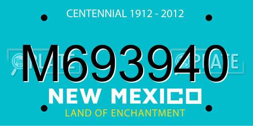 M693940 New Mexico License Plate
